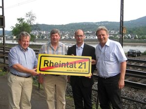 Gemeinsam gegen den Bahnlärm im Mittelrheintal: Bernd Vogt, Willi Pusch, Carsten Göller und Karl-Heinz Lachmann (v.l.).